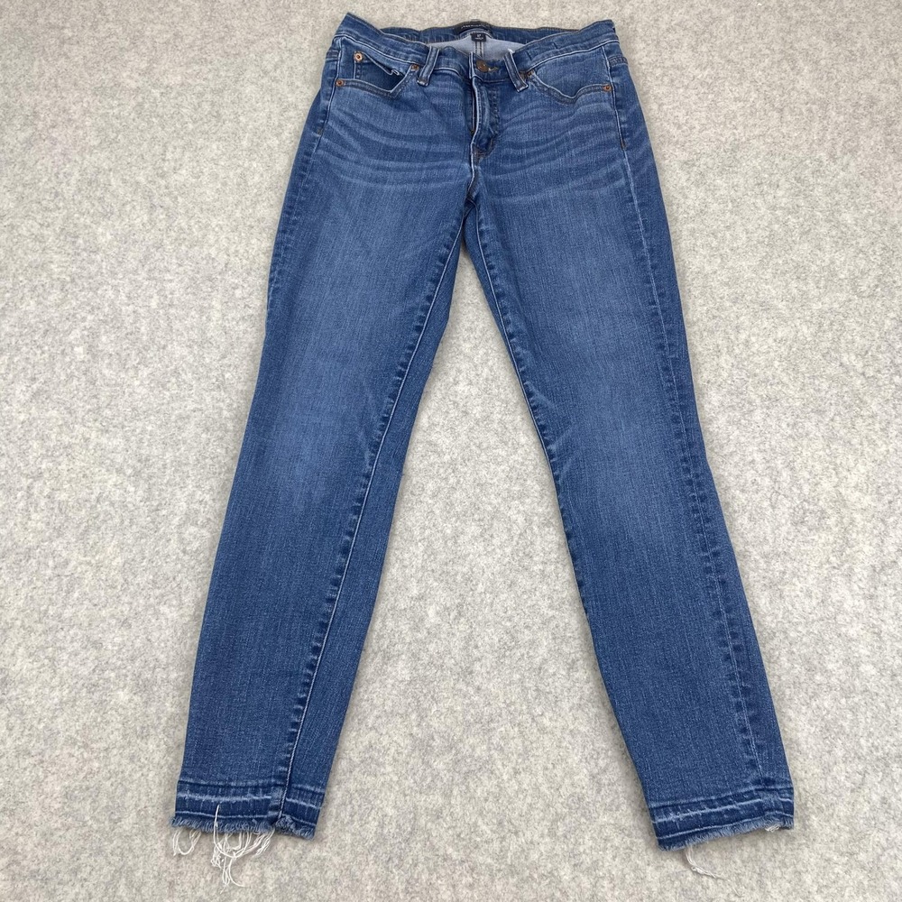 J.Crew Jeans 8" Toothpick Jeans Womens 27 (27x26) Blue Low Rise Skinny Stretch